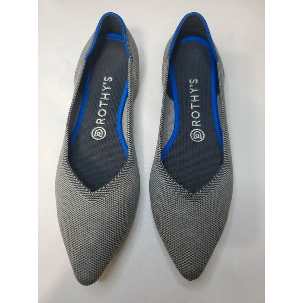 Rothy's The Point NWOT Cloud Grey Birdseye knit washable flat Sz 9